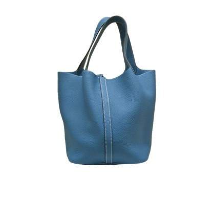 hermes Picotin MM Togo Leather blue